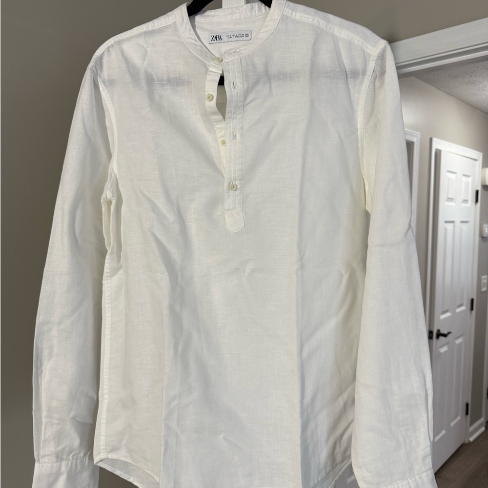 Zara Men's White Button Down Shirt